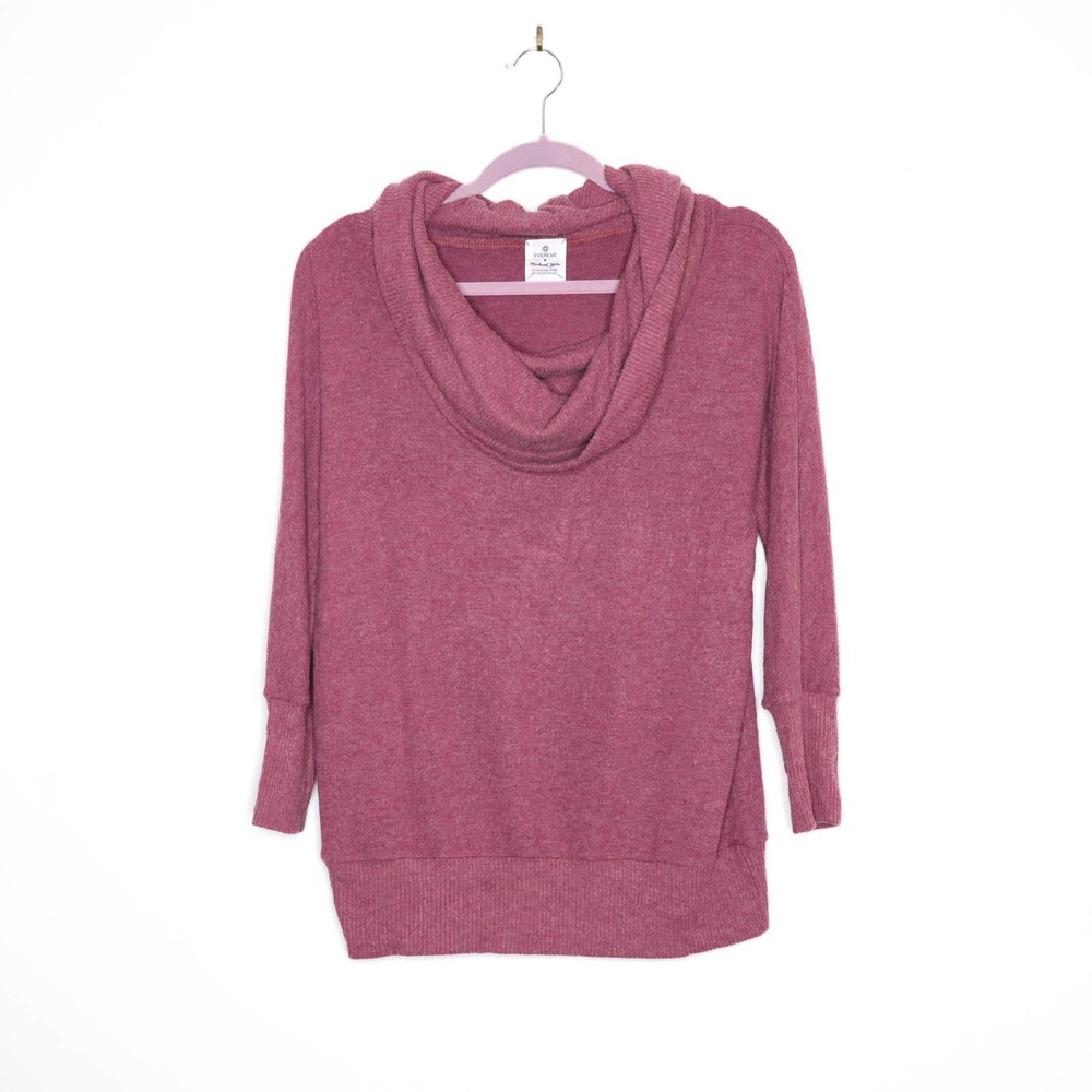 EVEREVE MICHAEL STARS Cowl Neck Sweater Raspberry